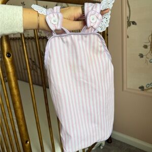 The Beaufort Bonnet Company Pink and White Striped Sunsuit
